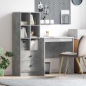 VidaXL Biurko z szufladą z półką 2 pcs Betonowy szary