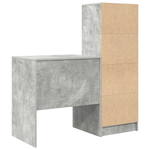 VidaXL Biurko z szufladą z półką 2 pcs Betonowy szary