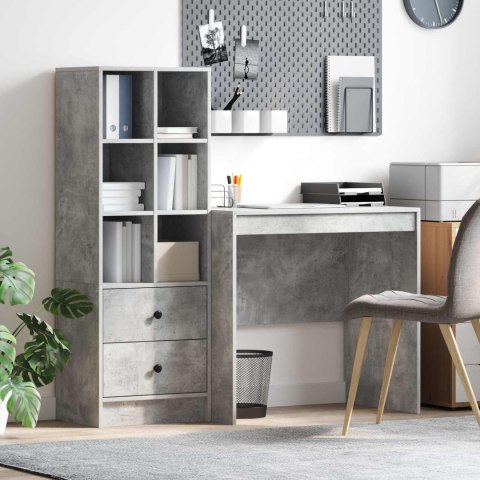 VidaXL Biurko z szufladą z półką 2 pcs Betonowy szary