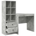VidaXL Biurko z szufladą z półką 2 pcs Betonowy szary