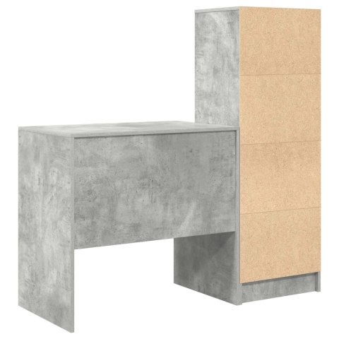 VidaXL Biurko z szufladą z półką 2 pcs Betonowy szary