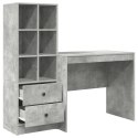 VidaXL Biurko z szufladą z półką 2 pcs Betonowy szary