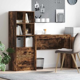VidaXL Biurko z szufladą z półką z przechowywaniem 2 pcs Dąb wędzony