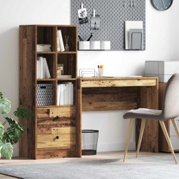 VidaXL Biurko z szufladą z półką z przechowywaniem 2 pcs Stare drewno
