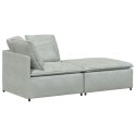 VidaXL Sofa modułowa z podnóżkiem i poduszkami Velvet Light Grey