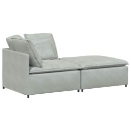 VidaXL Sofa modułowa z podnóżkiem i poduszkami Velvet Light Grey