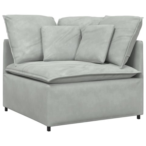 VidaXL Sofa modułowa z podnóżkiem i poduszkami Velvet Light Grey