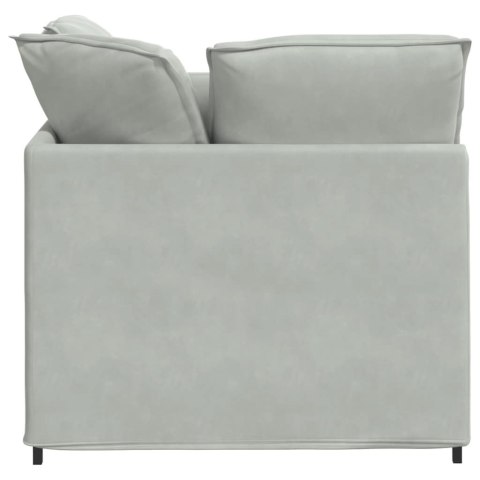 VidaXL Sofa modułowa z podnóżkiem i poduszkami Velvet Light Grey