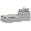 VidaXL Sofa modułowa z podnóżkiem i poduszkami Velvet Light Grey