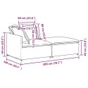 VidaXL Sofa modułowa z podnóżkiem i poduszkami Velvet Light Grey