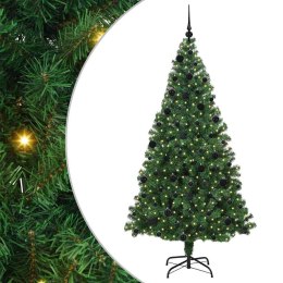 VidaXL Sztuczna choinka z podstawą Zielony 210 cm PVC i Stal i Plastik