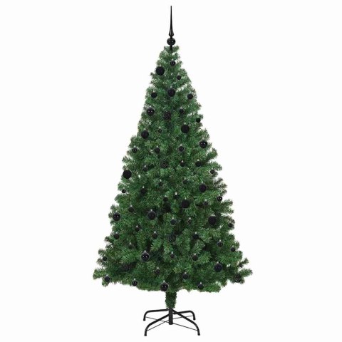 SZTUCZNA CHOINKA Z PODSTAWĄ ZIELONY 210CM PVC I STAL I PLASTIK