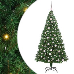 VidaXL Sztuczna choinka z podstawą Zielony 210 cm PVC i Stal i Plastik
