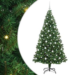 VidaXL Sztuczna choinka z podstawą Zielony 210 cm PVC i Stal i Plastik
