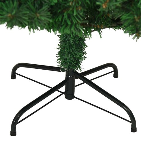 VidaXL Sztuczna choinka z podstawą Zielony 210 cm PVC i Stal i Plastik