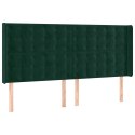 ZAGŁÓWEK DO ŁÓŻKA Z LED CIEMNOZIELONY 183X16X118/128CM AKSAMIT