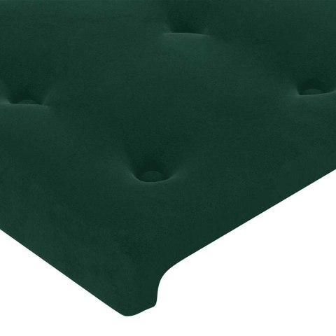 ZAGŁÓWEK DO ŁÓŻKA Z LED CIEMNOZIELONY 183X16X118/128CM AKSAMIT