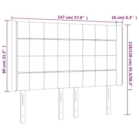 ZAGŁÓWEK DO ŁÓŻKA Z LED RÓŻOWY 147X16X118/128CM AKSAMIT