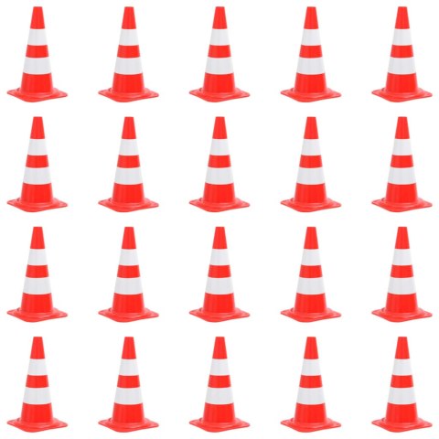 ODBLASKOWE PACHOŁKI DROGOWE 20 SZT CZERWONO-BIAŁE 50CM