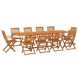 VidaXL 11-cz. zestaw mebli ogrodowych 280x90x75cm lite drewno akacjowe