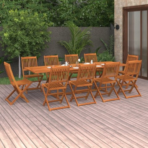 VidaXL 11-cz. zestaw mebli ogrodowych 280x90x75cm lite drewno akacjowe
