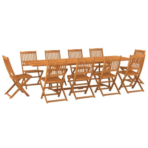 VidaXL 11-cz. zestaw mebli ogrodowych 280x90x75cm lite drewno akacjowe