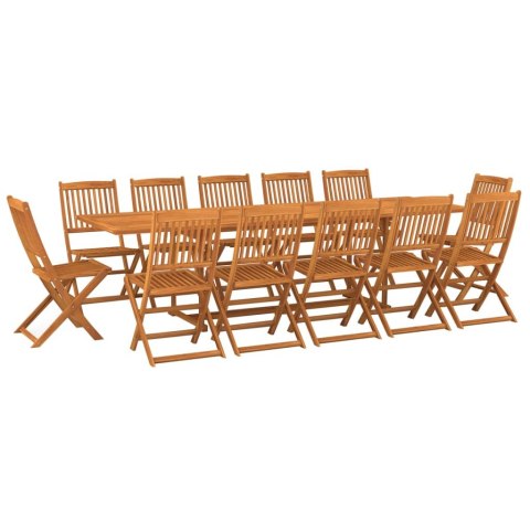 VidaXL 13-cz. zestaw mebli ogrodowych 280x90x75cm lite drewno akacjowe