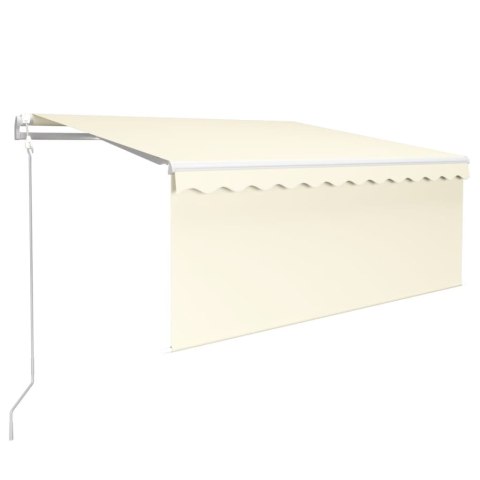 VidaXL Automatycznie zwijana markiza z zasłoną, 3,5x2,5 m, kremowa