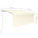 VidaXL Automatycznie zwijana markiza z zasłoną, 3,5x2,5 m, kremowa