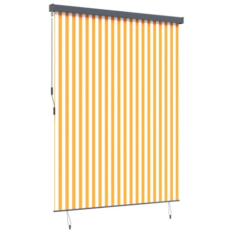 VidaXL Roleta Biały i Pomarańczowy 200 x 250 cm Materiał i Aluminium