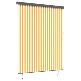 VidaXL Roleta Biały i Pomarańczowy 200 x 250 cm Materiał i Aluminium