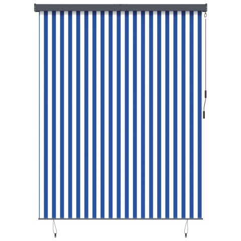 VidaXL Roleta Niebieski i biały 200 x 250 cm Materiał i Aluminium