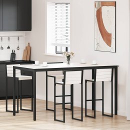 STÓŁ BAROWY BIAŁY 200X100X105CM LITE DREWNO SOSNOWE