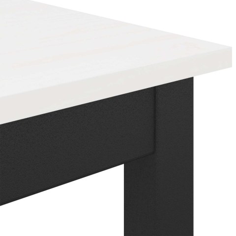 STÓŁ BAROWY BIAŁY 200X100X105CM LITE DREWNO SOSNOWE