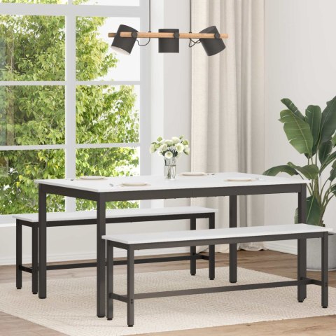 VidaXL Stół jadalny Biały 150 x 90 x 75 cm Lite drewno sosnowe