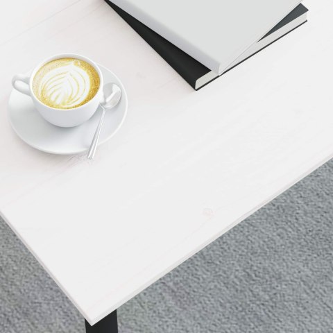 VidaXL Stolik kawowy Biały 100 x 100 x 45 cm Lite drewno sosnowe
