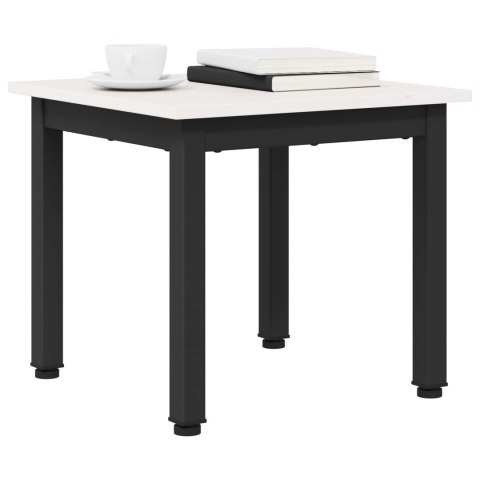 VidaXL Stolik kawowy Biały 40 x 40 x 36 cm Lite drewno sosnowe