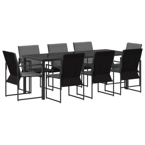 ZESTAW DO JADALNI W OGRODZIE 9 PCS CZARNY I ANTRACYT