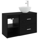 ZESTAW MEBLI ŁAZIENKOWYCH 2 PCS CZARNY DĄB DREWNO INŻYNIERYJNE