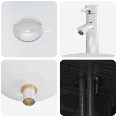 ZESTAW MEBLI ŁAZIENKOWYCH 2 PCS CZARNY DĄB DREWNO INŻYNIERYJNE