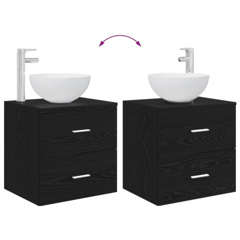 ZESTAW MEBLI ŁAZIENKOWYCH 2 PCS CZARNY DĄB DREWNO INŻYNIERYJNE