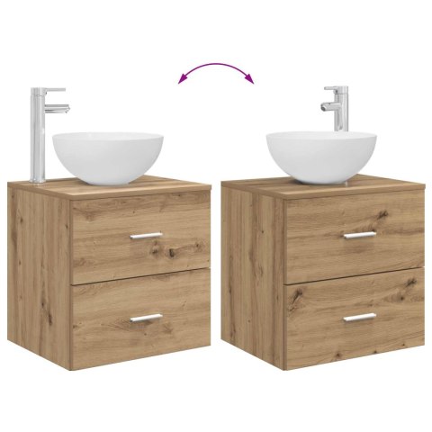 ZESTAW MEBLI ŁAZIENKOWYCH 2 PCS DĄB ARTISAN DREWNO INŻYNIERYJNE