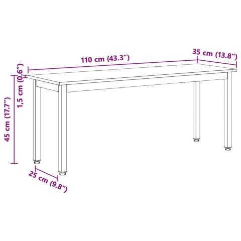 VidaXL ławka Biały 110 x 35 x 45 cm Lite drewno sosnowe