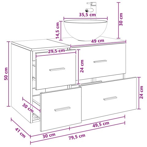 ZESTAW MEBLI ŁAZIENKOWYCH 2 PCS BETONOWY SZARY