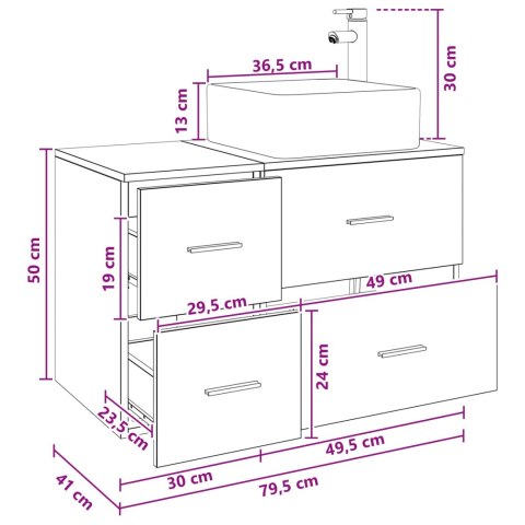 ZESTAW MEBLI ŁAZIENKOWYCH 2 PCS BETONOWY SZARY
