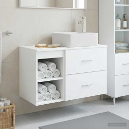 ZESTAW MEBLI ŁAZIENKOWYCH 2 PCS BIAŁY DREWNO INŻYNIERYJNE