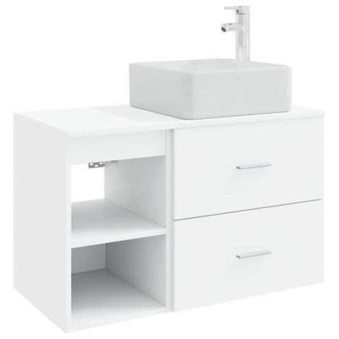ZESTAW MEBLI ŁAZIENKOWYCH 2 PCS BIAŁY DREWNO INŻYNIERYJNE
