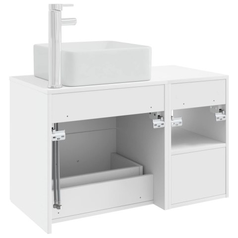 ZESTAW MEBLI ŁAZIENKOWYCH 2 PCS BIAŁY DREWNO INŻYNIERYJNE
