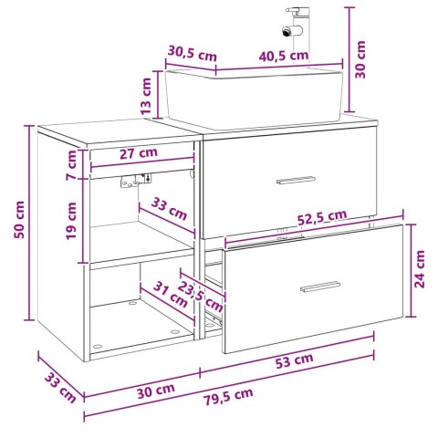 ZESTAW MEBLI ŁAZIENKOWYCH 2 PCS BIAŁY DREWNO INŻYNIERYJNE