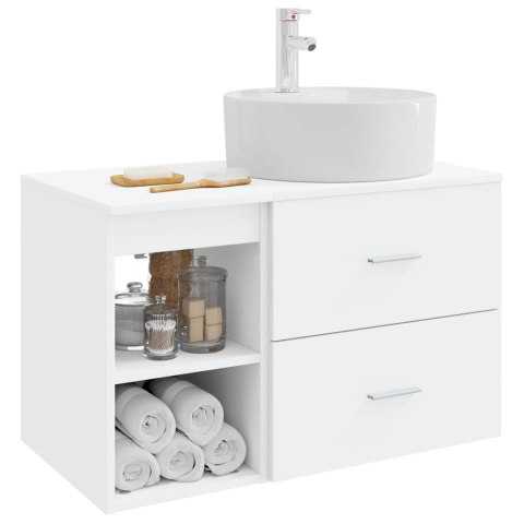 ZESTAW MEBLI ŁAZIENKOWYCH 2 PCS BIAŁY DREWNO INŻYNIERYJNE